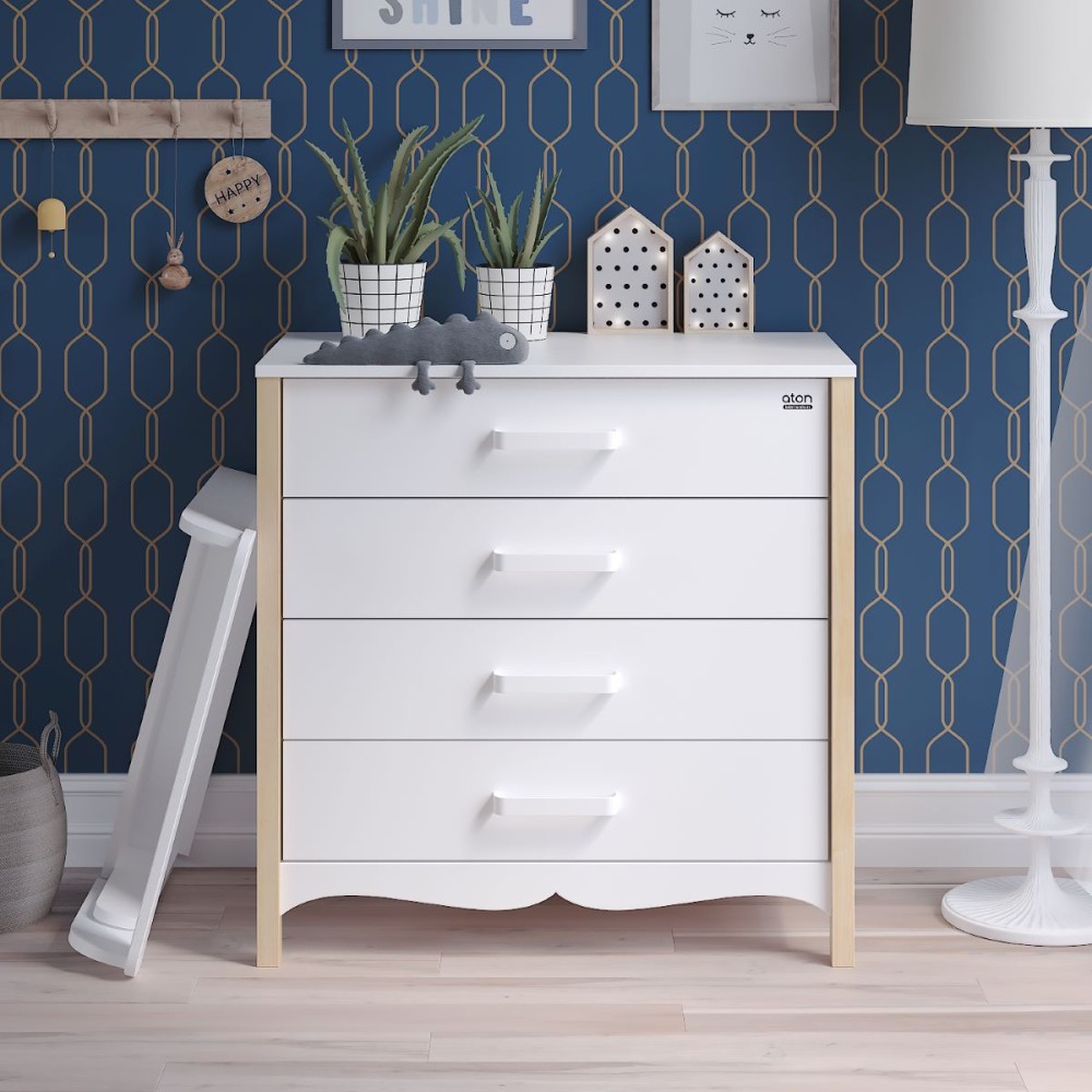 Комод ATON "Felix", белый/натуральный