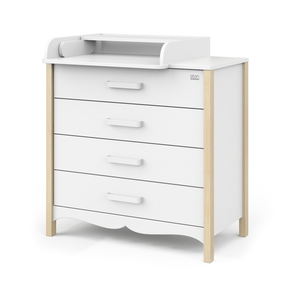 Комод ATON "Felix", белый/натуральный