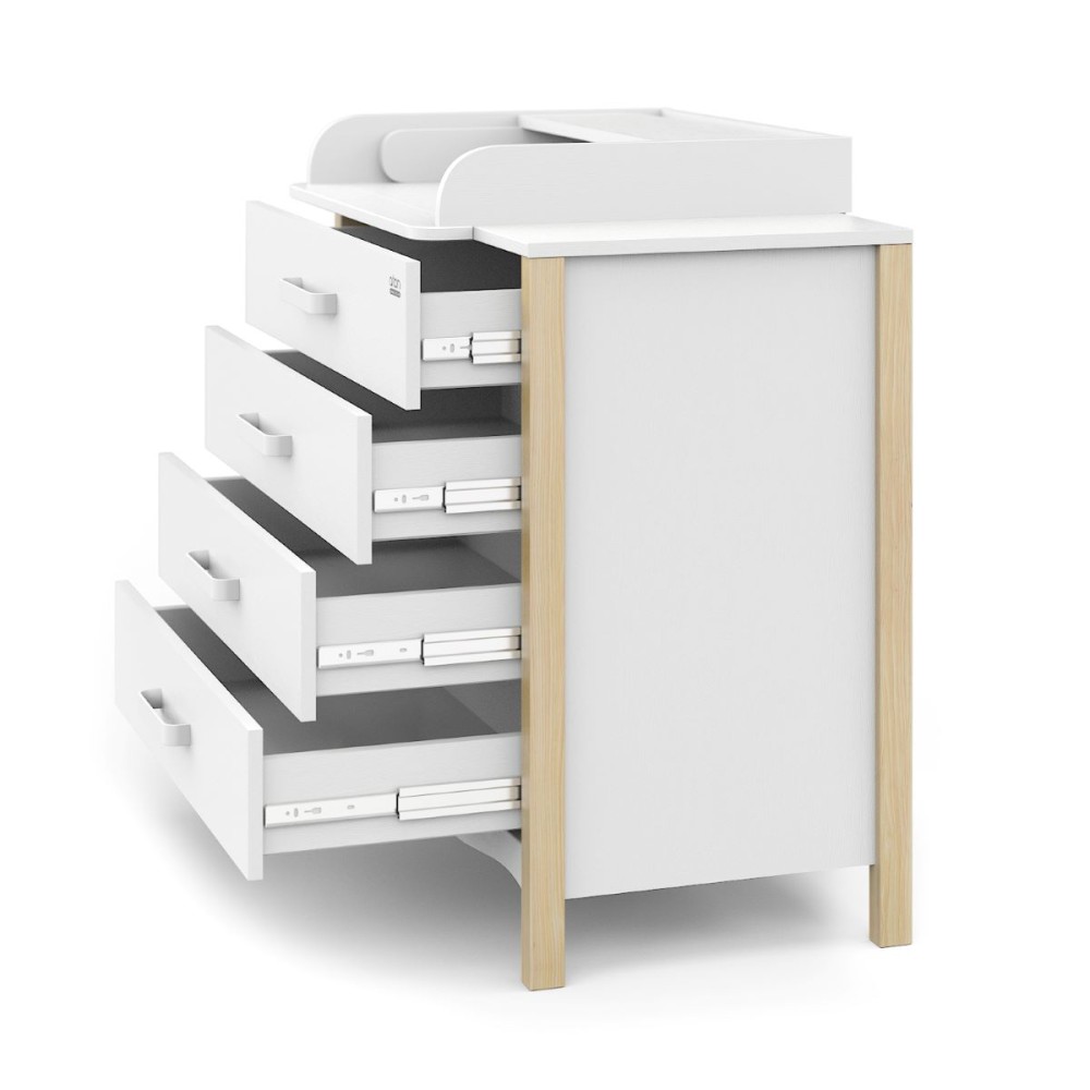 Комод ATON "Felix", белый/натуральный