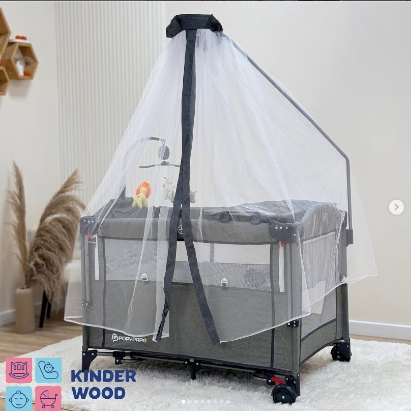 Манеж POPYPAPPA серый