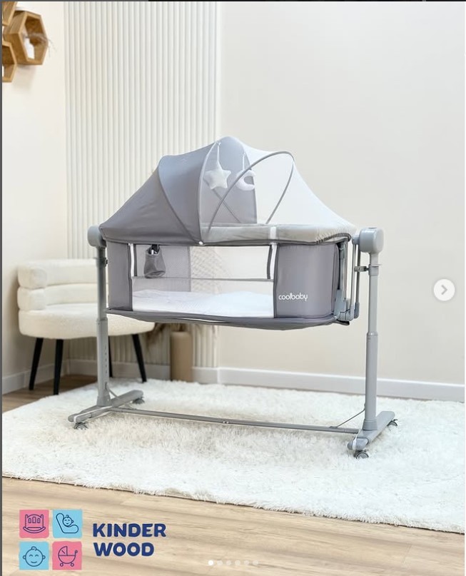 Электрическая люлька-манеж Cool baby серый