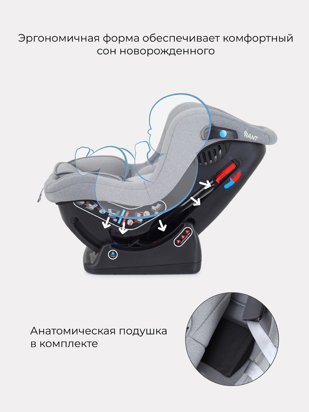 Автокресло Rant Pilot Active Line 0/1 (0-18 кг) Grey