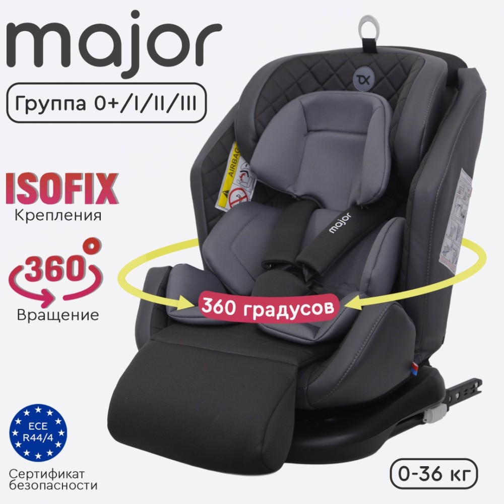Автокресло Tomix "Major ISOFIX 360" темно-серый (0+1/2/3, 0-36кг)