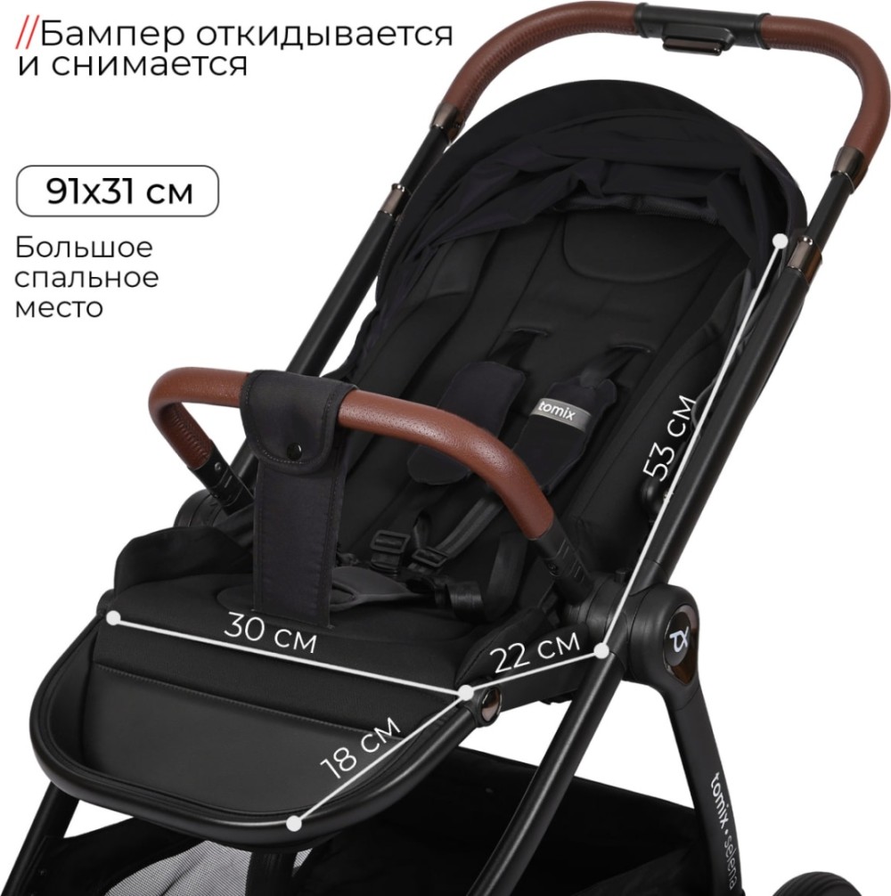 Коляска 2в1 Tomix Selena Black