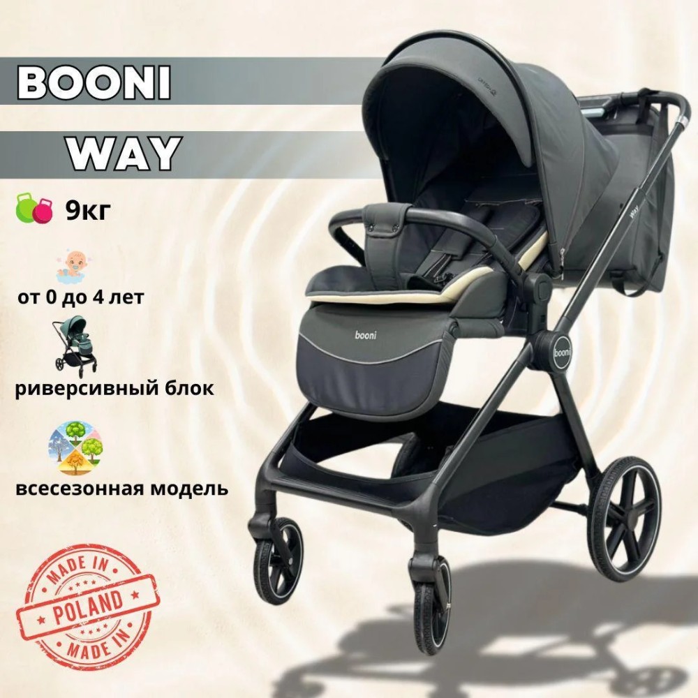 Коляска прогулочная Booni Way, темно-серый