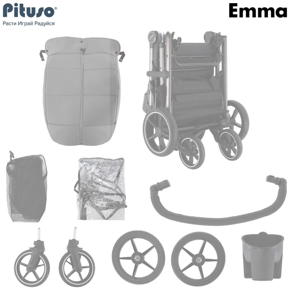 Коляска прогулочная Pituso Emma Black