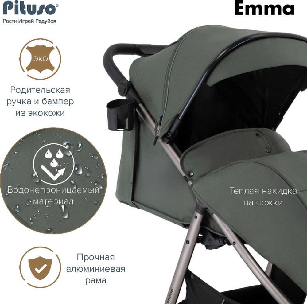 Коляска прогулочная Pituso Emma Palm Green