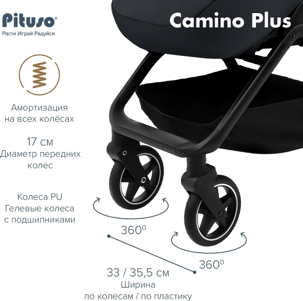 Коляска прогулочная Pituso CAMINO + Black