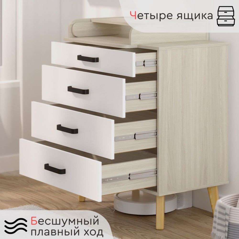 Комод TOMIX Lorran белый/шимо светлый