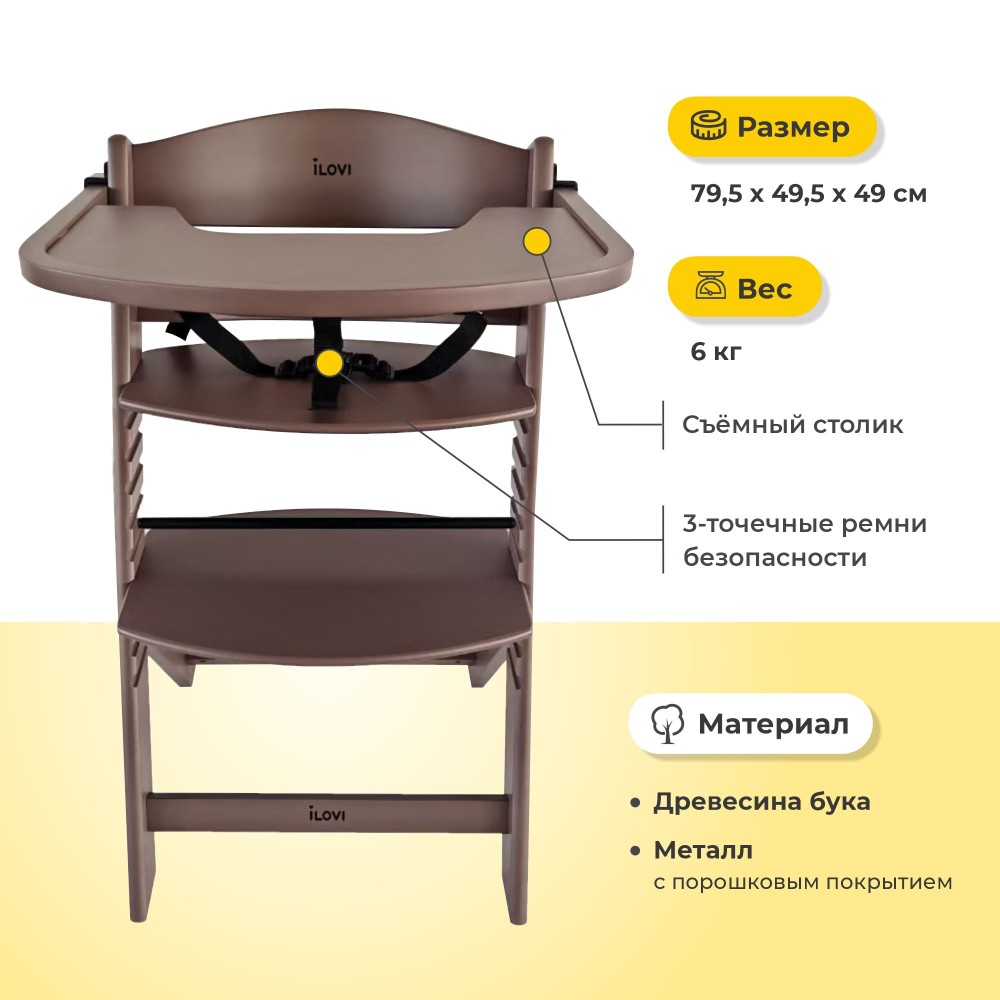 Стульчик iLovi Uno Beige с вкладышем