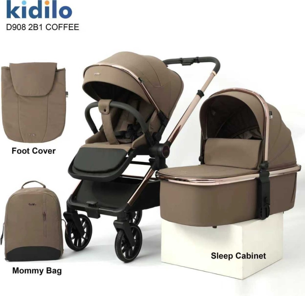 Коляска 2 в 1 Kidilo D908 Coffee