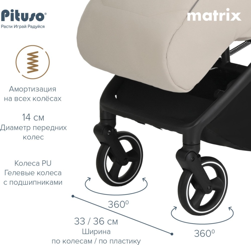 Коляска Pituso Matrix Cappuccino