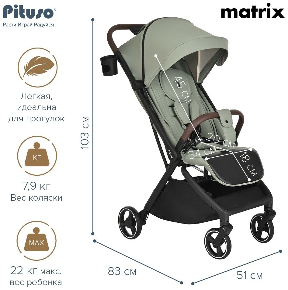 Коляска Pituso MATRIX Emerald Mood