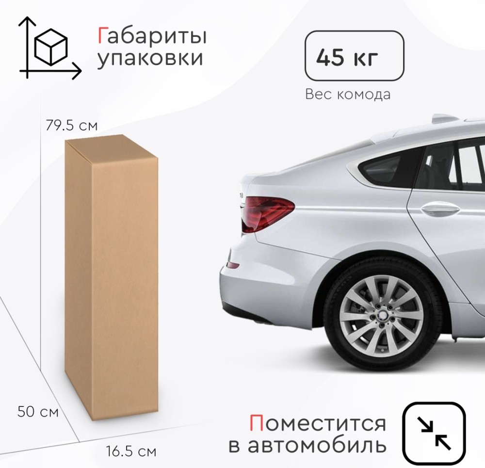 Комод Tomix Sydney 5 ящиков белый