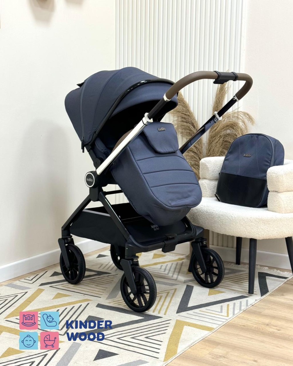Коляска 2в1 Kidilo D900 серый