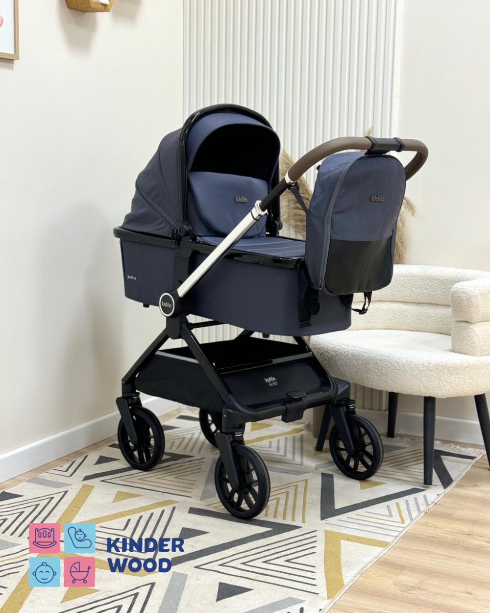 Коляска 2в1 Kidilo D900 серый