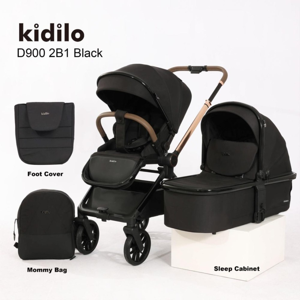 Коляска 2в1 Kidilo D900 черный