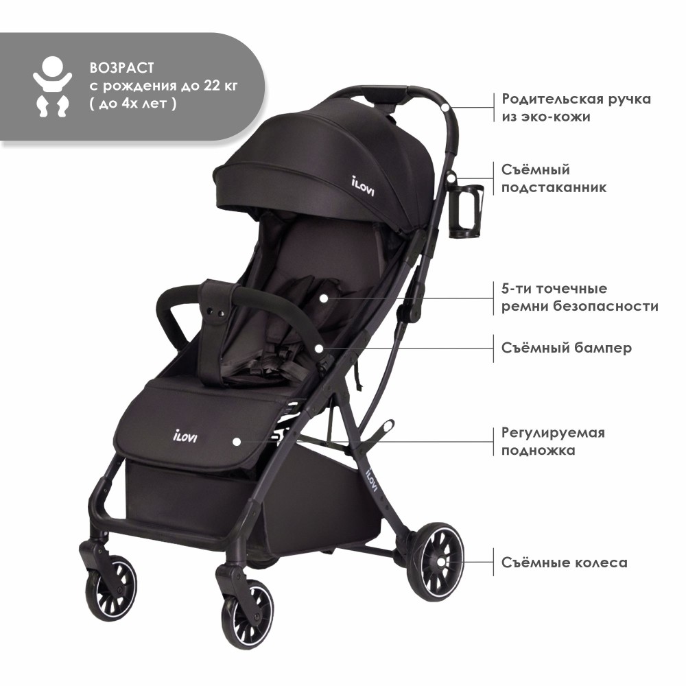 Коляска iLovi Gift Black