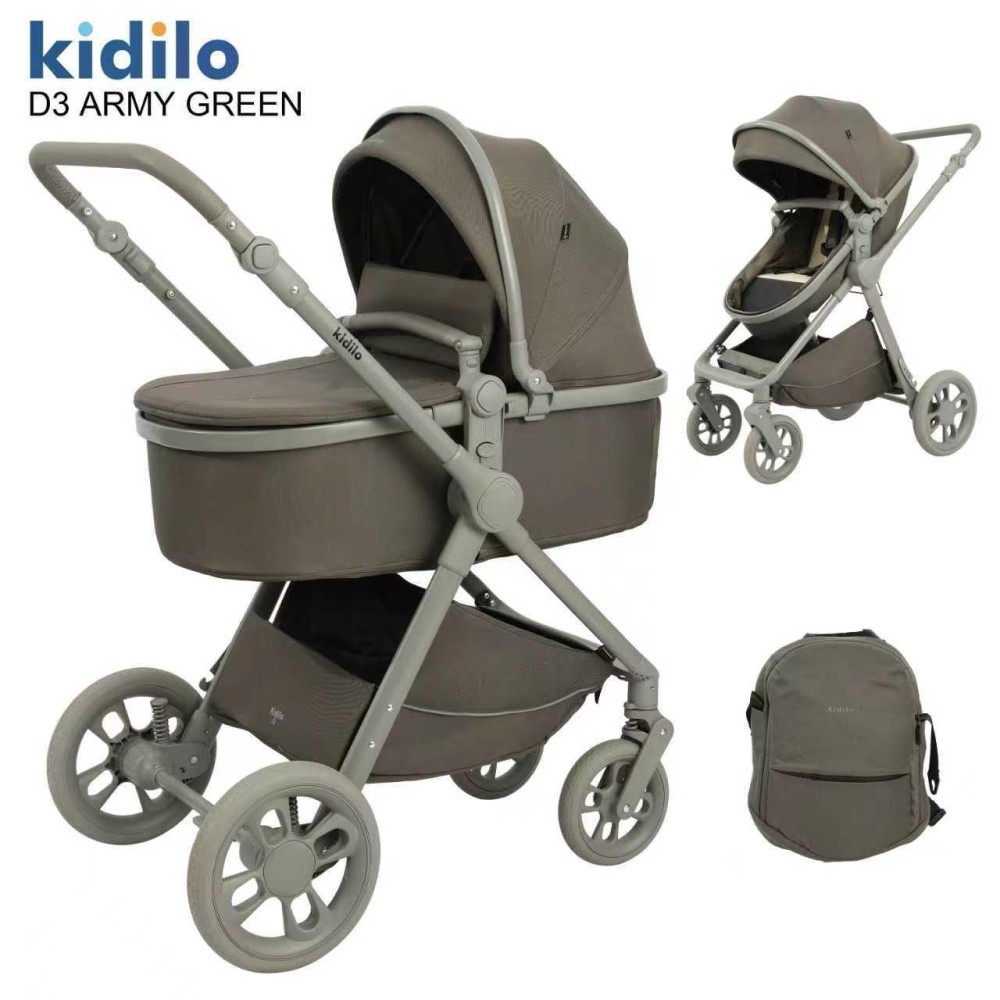 Коляска Kidilo D3 Army Green