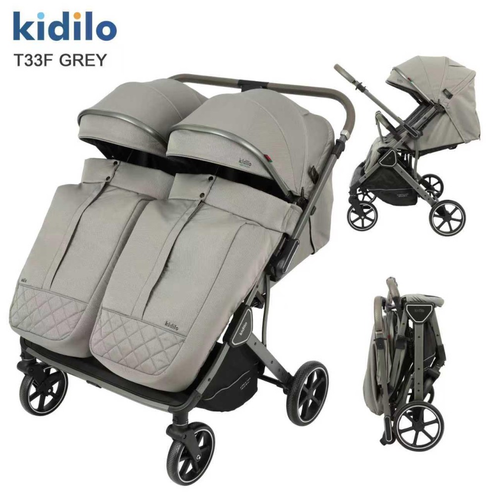 Коляска для двойни Kidilo T33F Серый